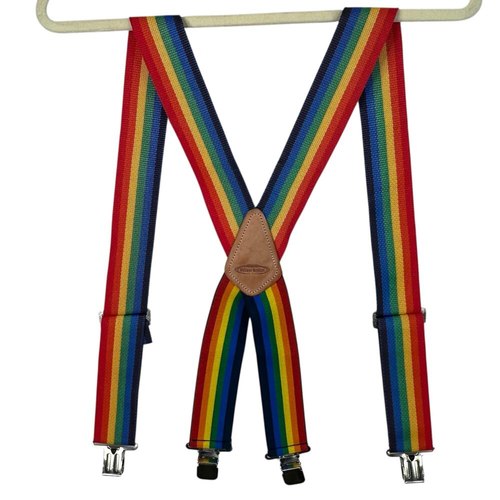McGuire Nicholas Rainbow Suspenders UNISEX Adult Adjustable Pride Costume Clown